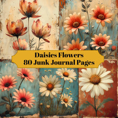 Daisies Flowers Junk Journal Pages - CraftNest