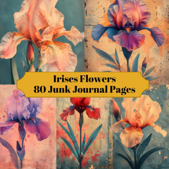 Irises Flowers Junk Journal Pages - CraftNest