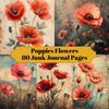 Poppies Flowers Junk Journal Pages