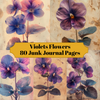 Violets Flowers Junk Journal Pages