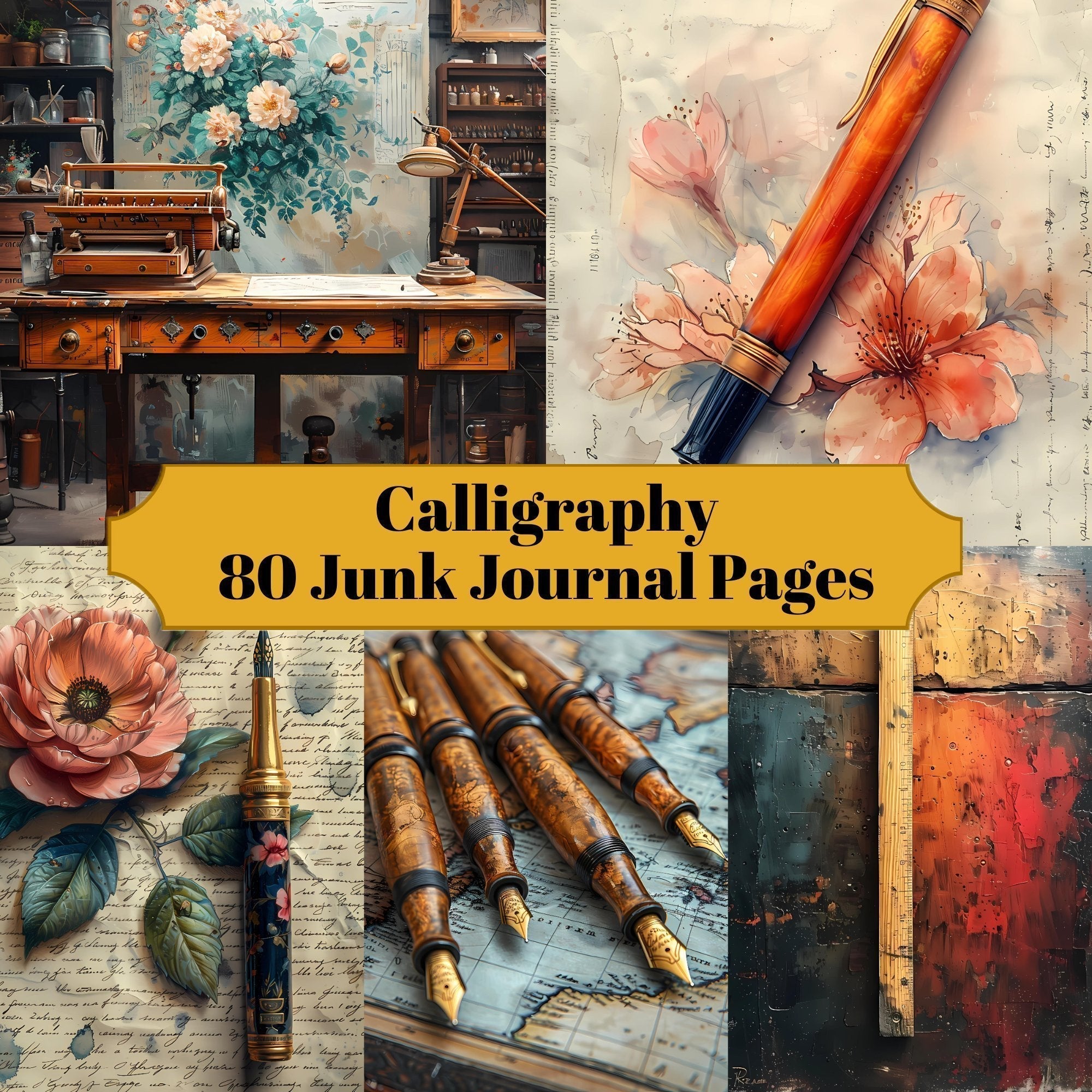 Calligraphy Junk Journal Pages