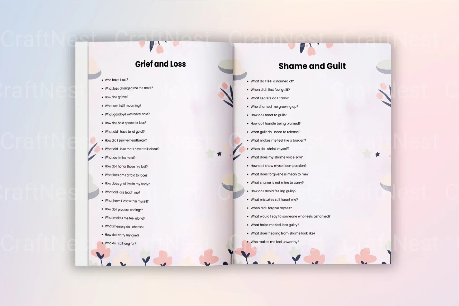 Healing Deep Trauma Prompts Workbook - CraftNest - Digital Crafting and Art