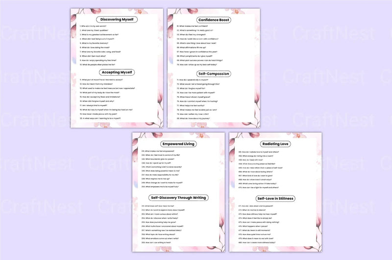 Self Love Prompts for Personal Growth - CraftNest - Digital Crafting and Art