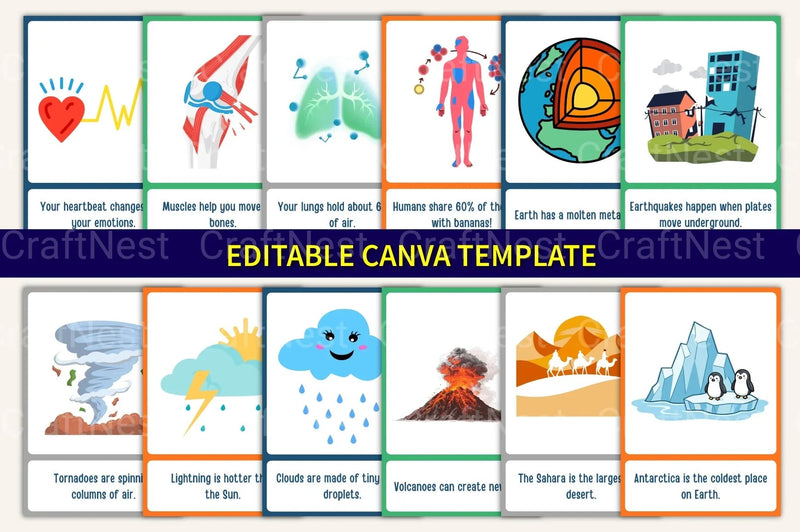 Science Facts for Kids: 100 Flash Cards - CraftNest - Digital Crafting and Art