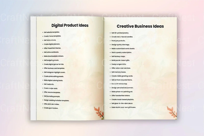 Creative Prompts for Small Business Ideas - CraftNest - Digital Crafting and Art