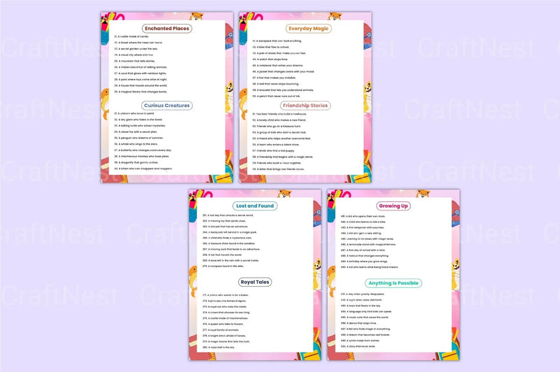 Creative Prompts for Children's Books - CraftNest - Digital Crafting and Art
