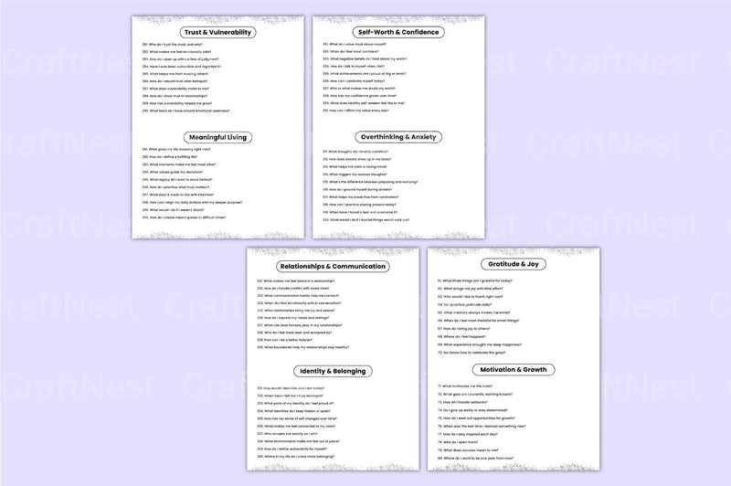 Mental Health Prompts for Wellness and Growth - CraftNest - Digital Crafting and Art