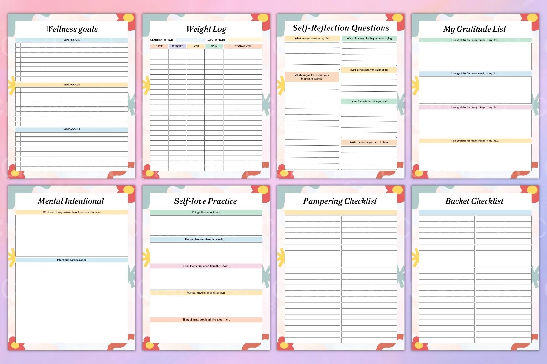 Self Care Planner: Enhance Your Wellbeing - CraftNest - Digital Crafting and Art