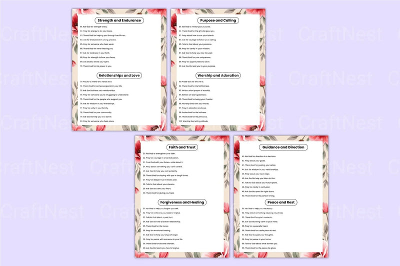 Prayer Prompts Guide for Inspiration - CraftNest - Digital Crafting and Art
