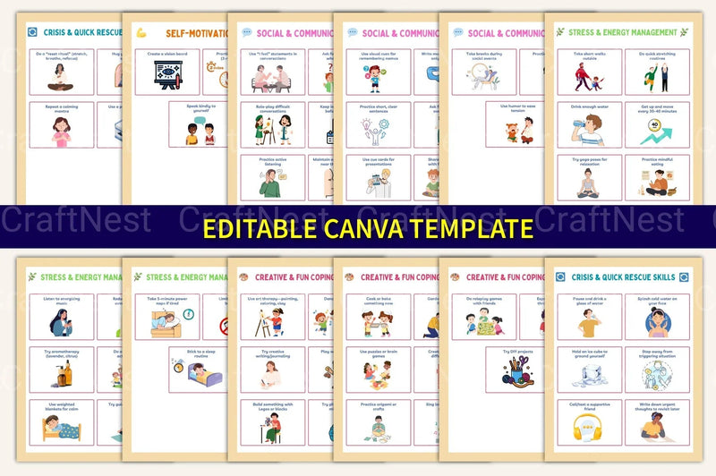 ADHD Coping Skills Cards for Effective Management - CraftNest - Digital Crafting and Art