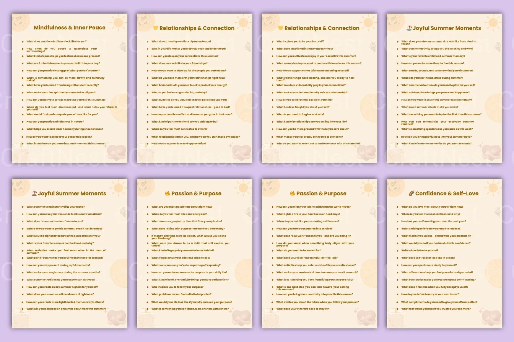 Summer Self-Reflection Prompts for Personal Growth - CraftNest - Digital Crafting and Art