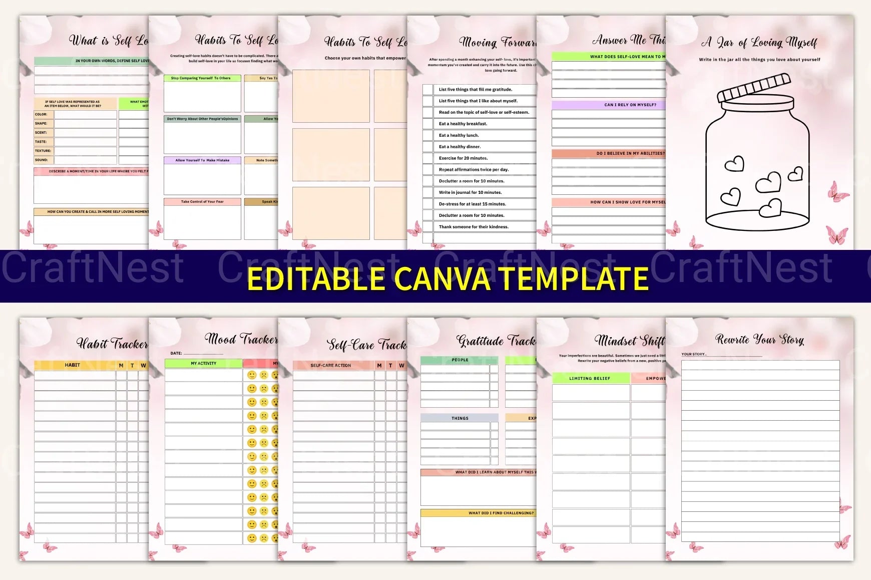 Self Love Workbook for Personal Growth - CraftNest - Digital Crafting and Art