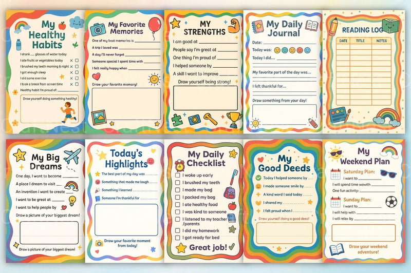 Kids Colorful Planner - CraftNest - Digital Crafting and Art