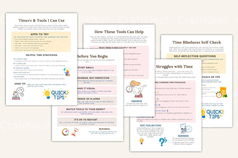 ADHD Time Management Worksheets for Improved Focus - CraftNest - Digital Crafting and Art
