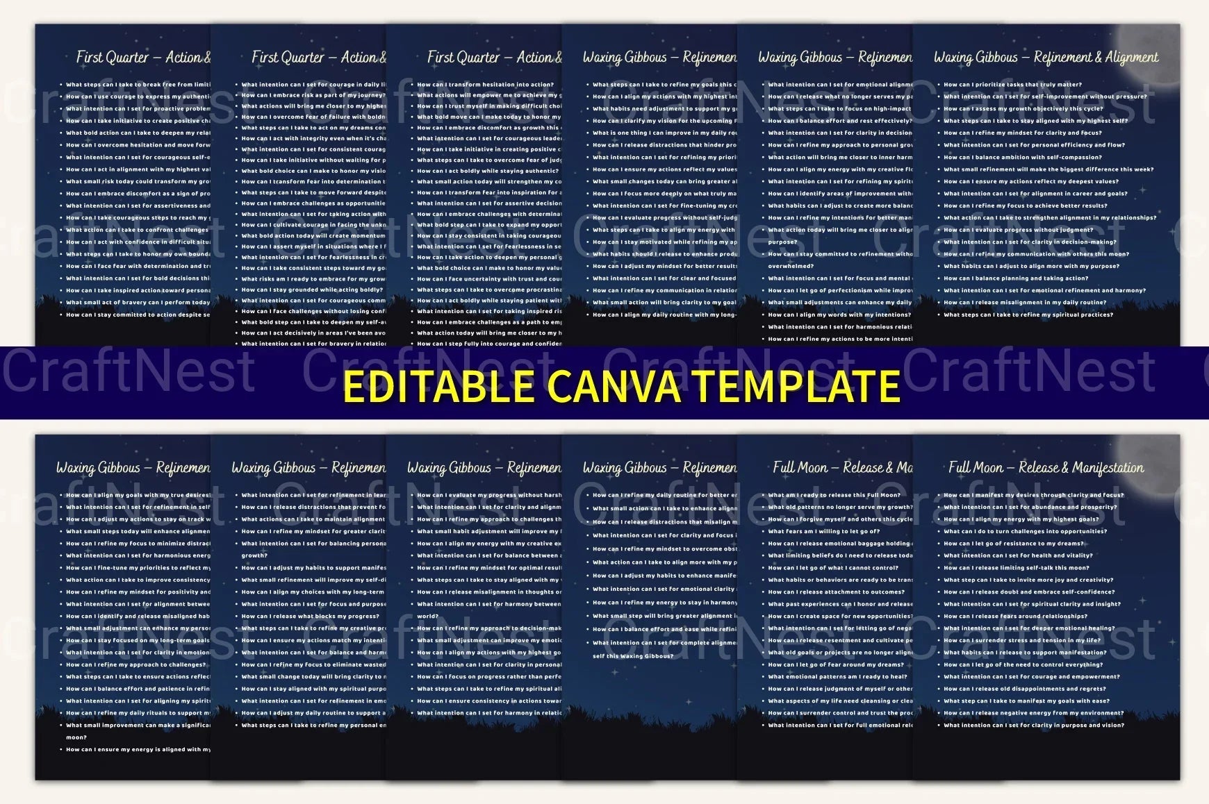 Moon Ritual Prompts Book - CraftNest - Digital Crafting and Art
