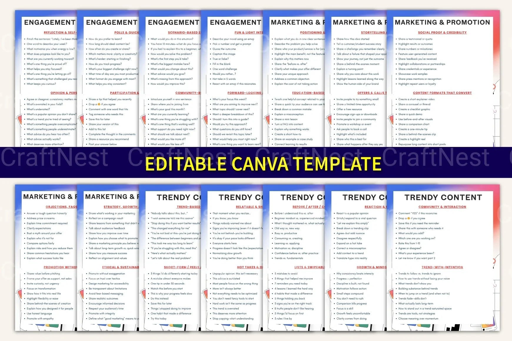 Social Media Prompt Book for Creative Engagement - CraftNest - Digital Crafting and Art