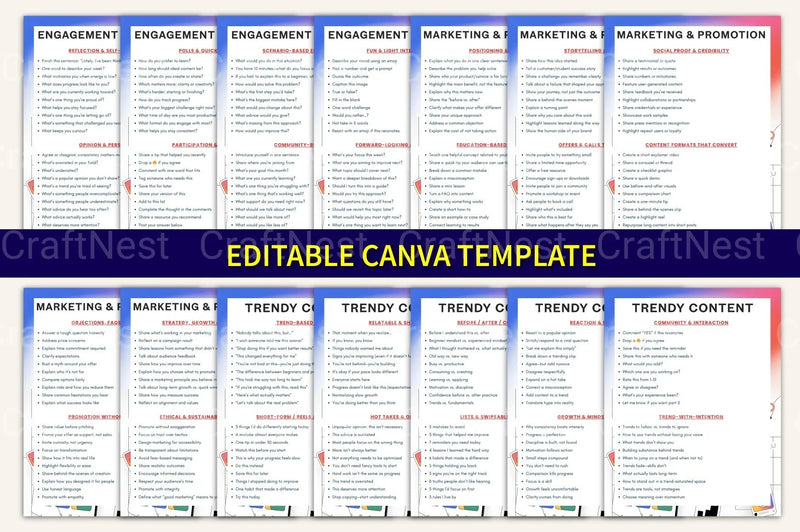 Social Media Prompt Book for Creative Engagement - CraftNest - Digital Crafting and Art