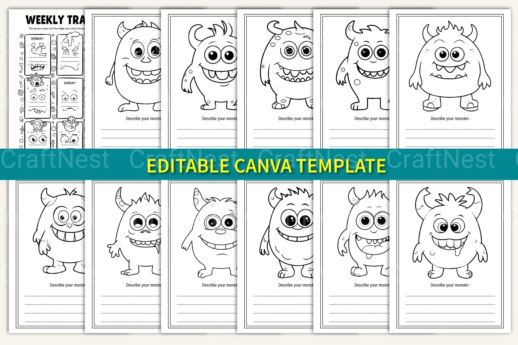 My Worry Monster Workbook: A Fun Guide for Kids - CraftNest - Digital Crafting and Art