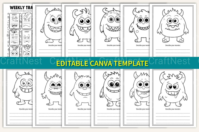 My Worry Monster Workbook: A Fun Guide for Kids - CraftNest - Digital Crafting and Art