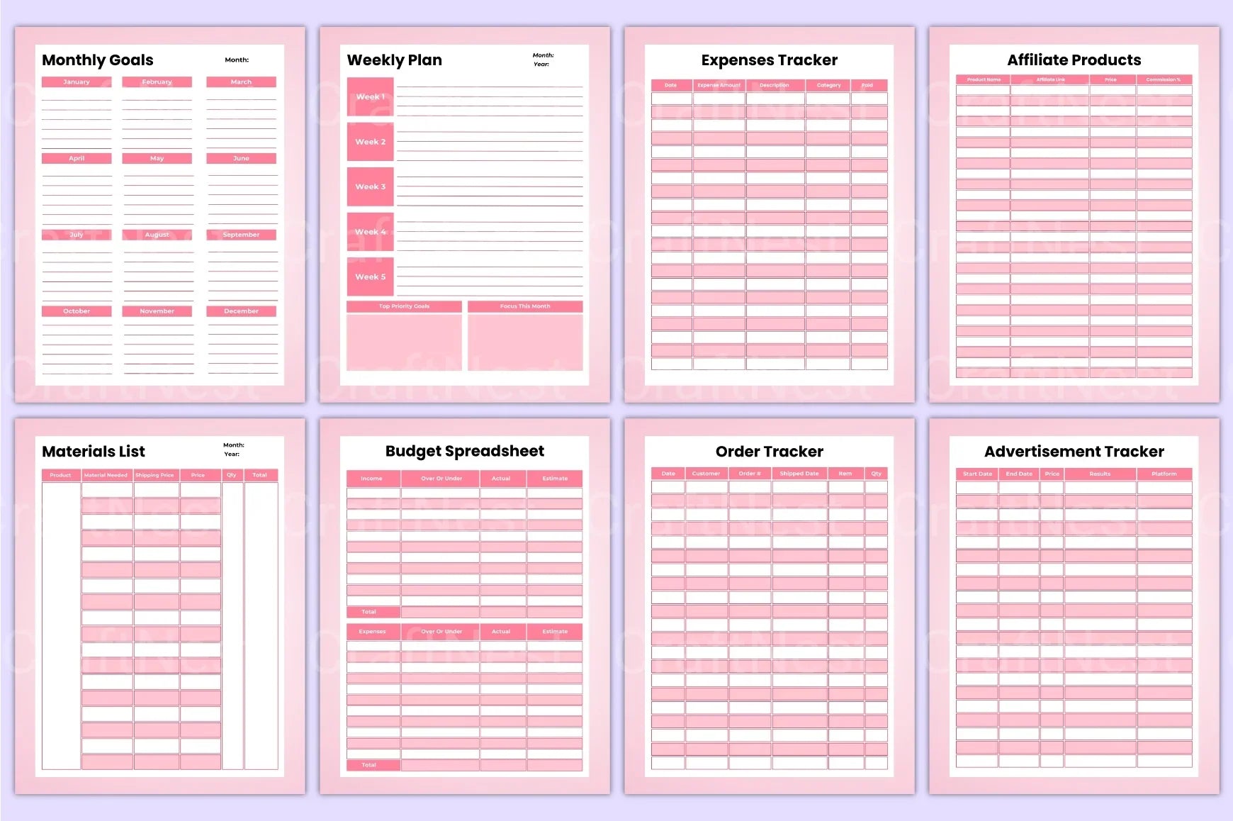 Side Hustle Planner for Entrepreneurs - CraftNest - Digital Crafting and Art
