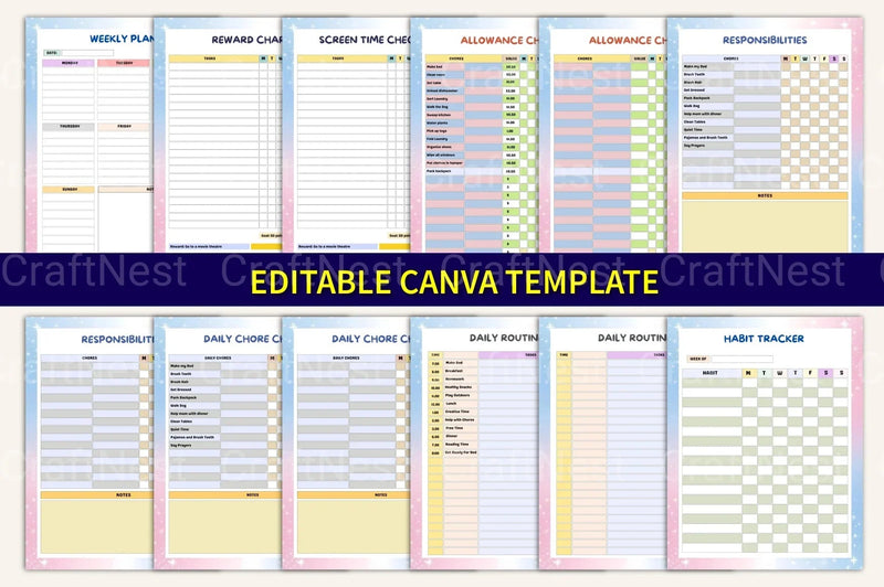 Kids Task Reward Charts for Motivation and Organization - CraftNest - Digital Crafting and Art