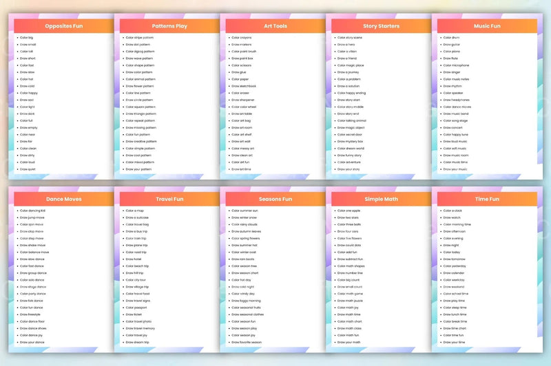 Kids Coloring Activity Prompts - CraftNest - Digital Crafting and Art