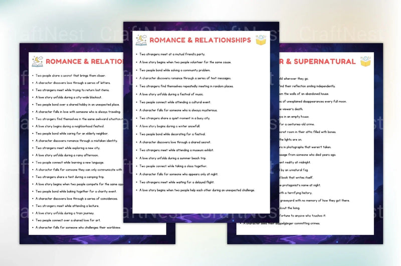 Creative Short Story Prompts Book - CraftNest - Digital Crafting and Art