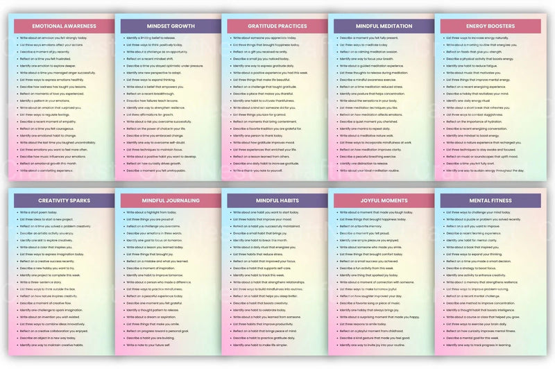 Mental Glow Prompts for Mindfulness and Well-being - CraftNest - Digital Crafting and Art