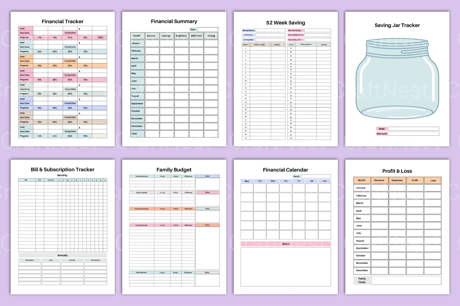 Budget Planner Template - CraftNest - Digital Crafting and Art