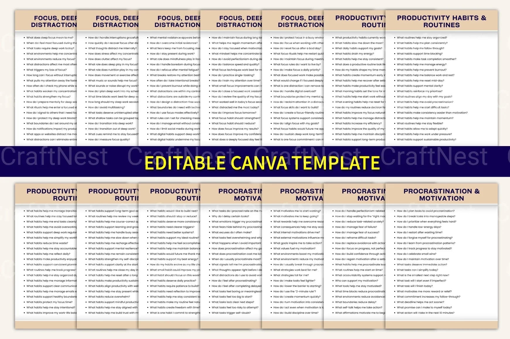 Effective Time Management Prompt Book - CraftNest - Digital Crafting and Art