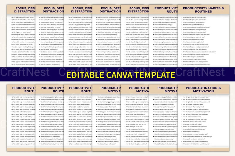 Effective Time Management Prompt Book - CraftNest - Digital Crafting and Art