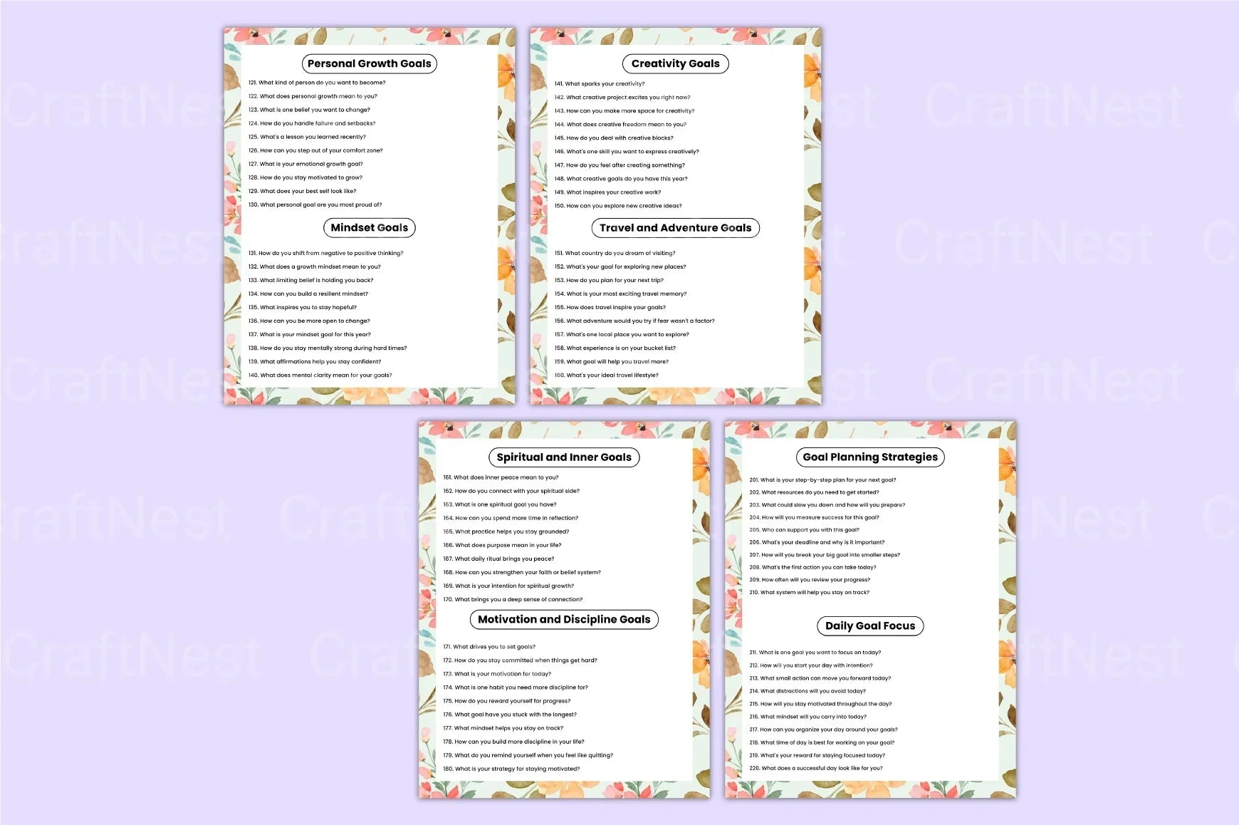 500 Goal Setting Prompts for Success - CraftNest - Digital Crafting and Art