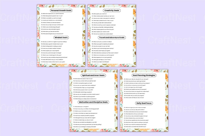 500 Goal Setting Prompts for Success - CraftNest - Digital Crafting and Art