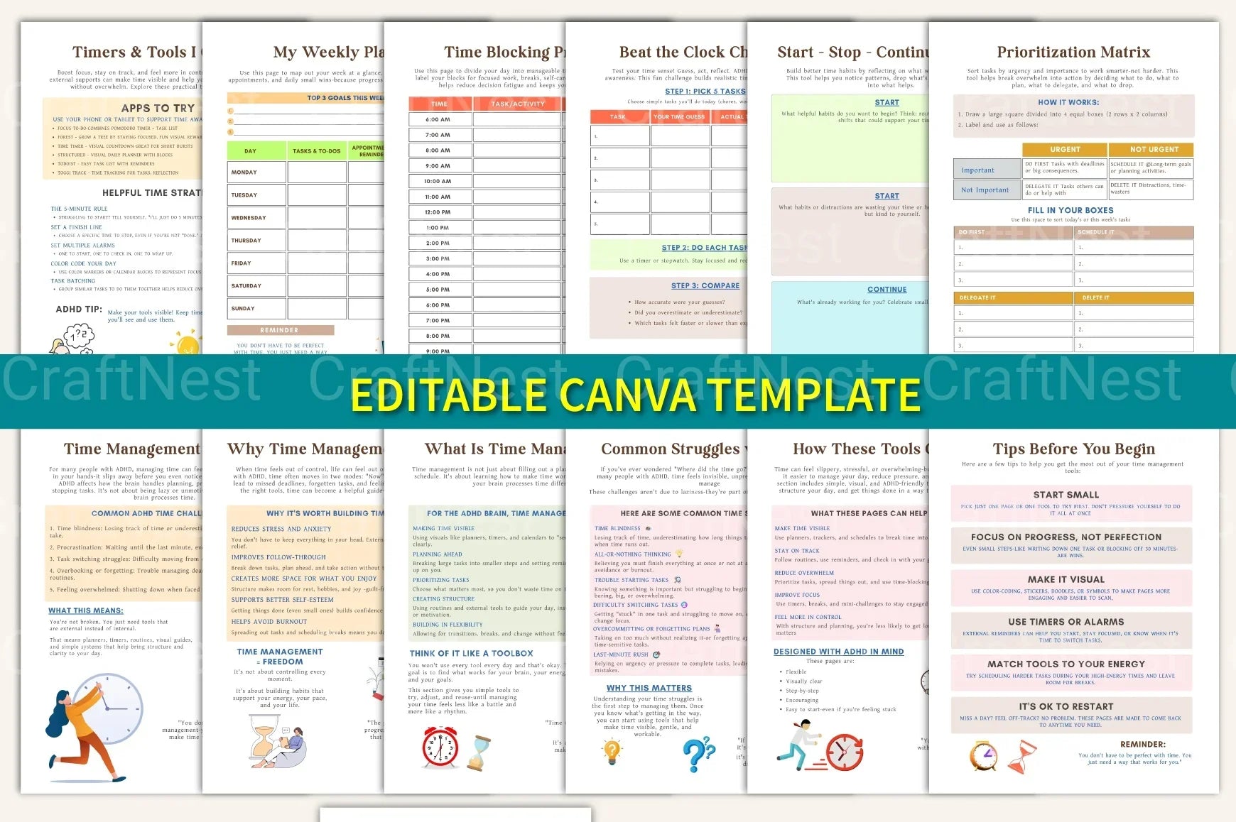 Effective ADHD Time Management Worksheets - CraftNest - Digital Crafting and Art