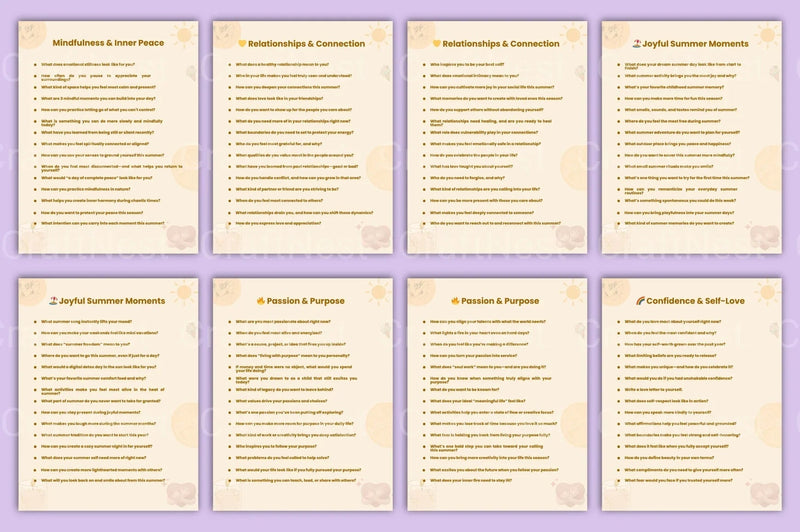 Summer Self-Reflection Prompts - CraftNest - Digital Crafting and Art