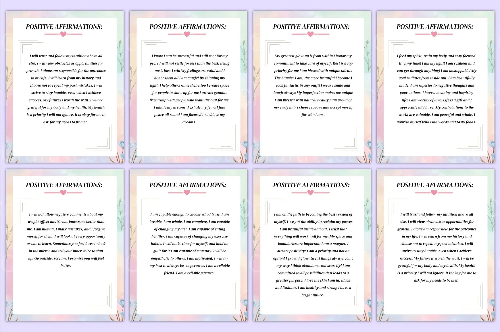 Positive Affirmations for Women - CraftNest - Digital Crafting and Art