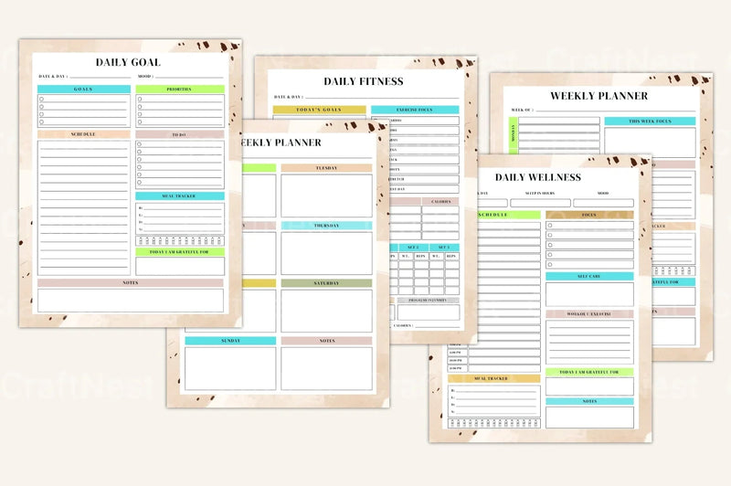 Yearly, Weekly & Monthly Planner 2024 - CraftNest - Digital Crafting and Art