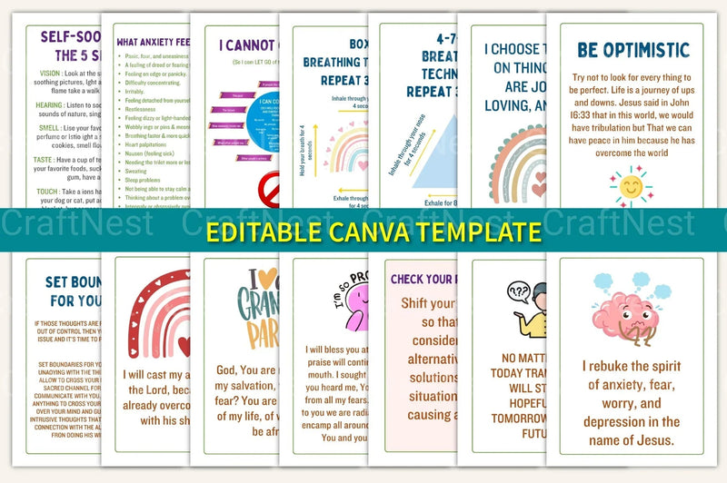 Anxiety Coping Skills Cards for Stress Relief - CraftNest - Digital Crafting and Art