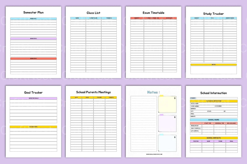 Back to School Planner - CraftNest - Digital Crafting and Art