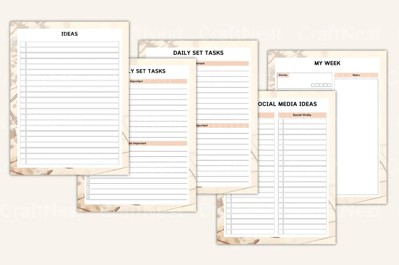 Entrepreneur Side Hustle Organizer - CraftNest - Digital Crafting and Art