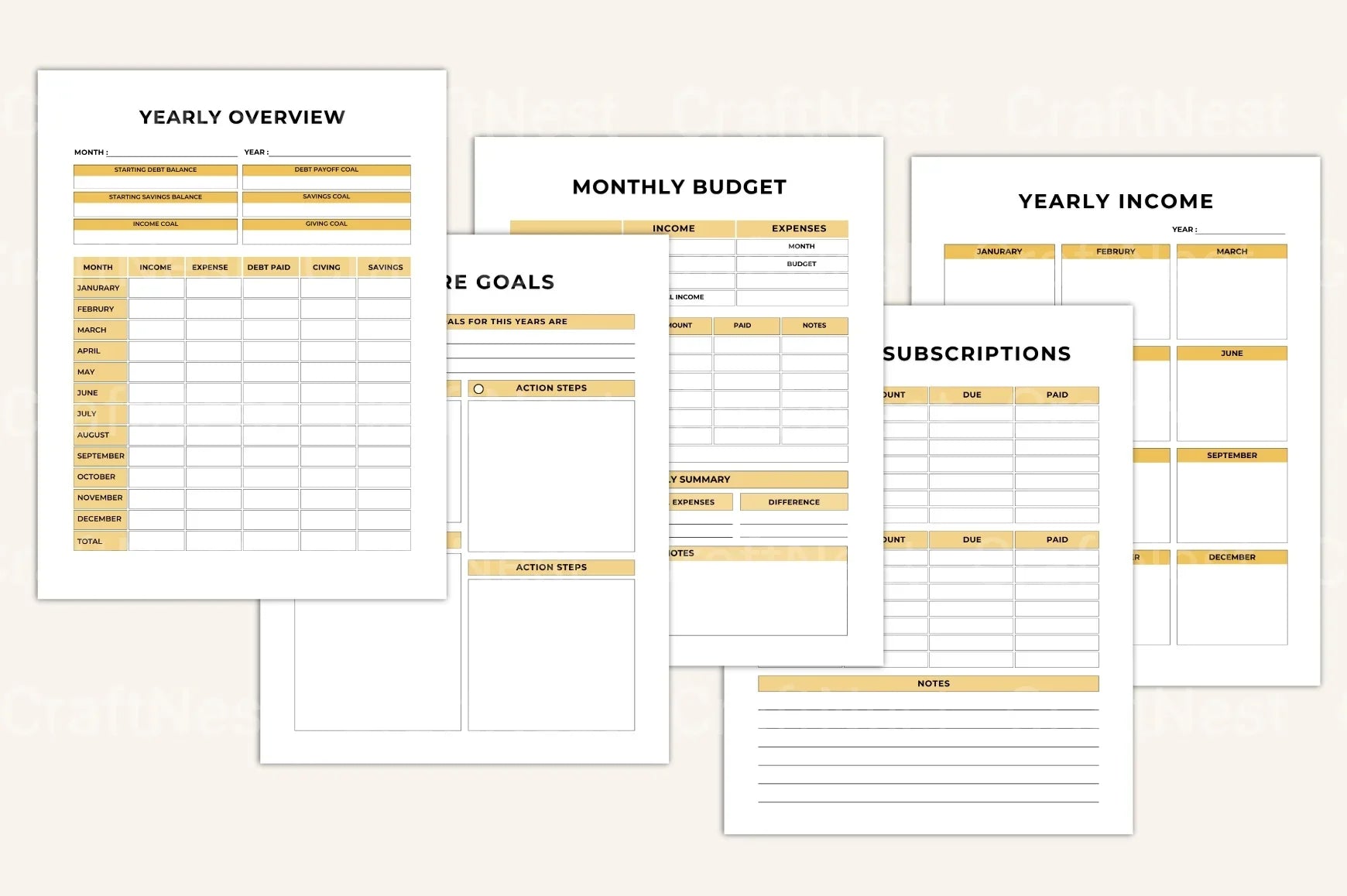 Savings Expense Tracker Tool - CraftNest - Digital Crafting and Art