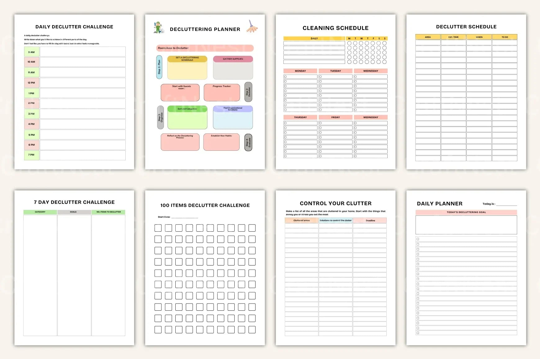 Decluttering Organizer Planner - CraftNest - Digital Crafting and Art