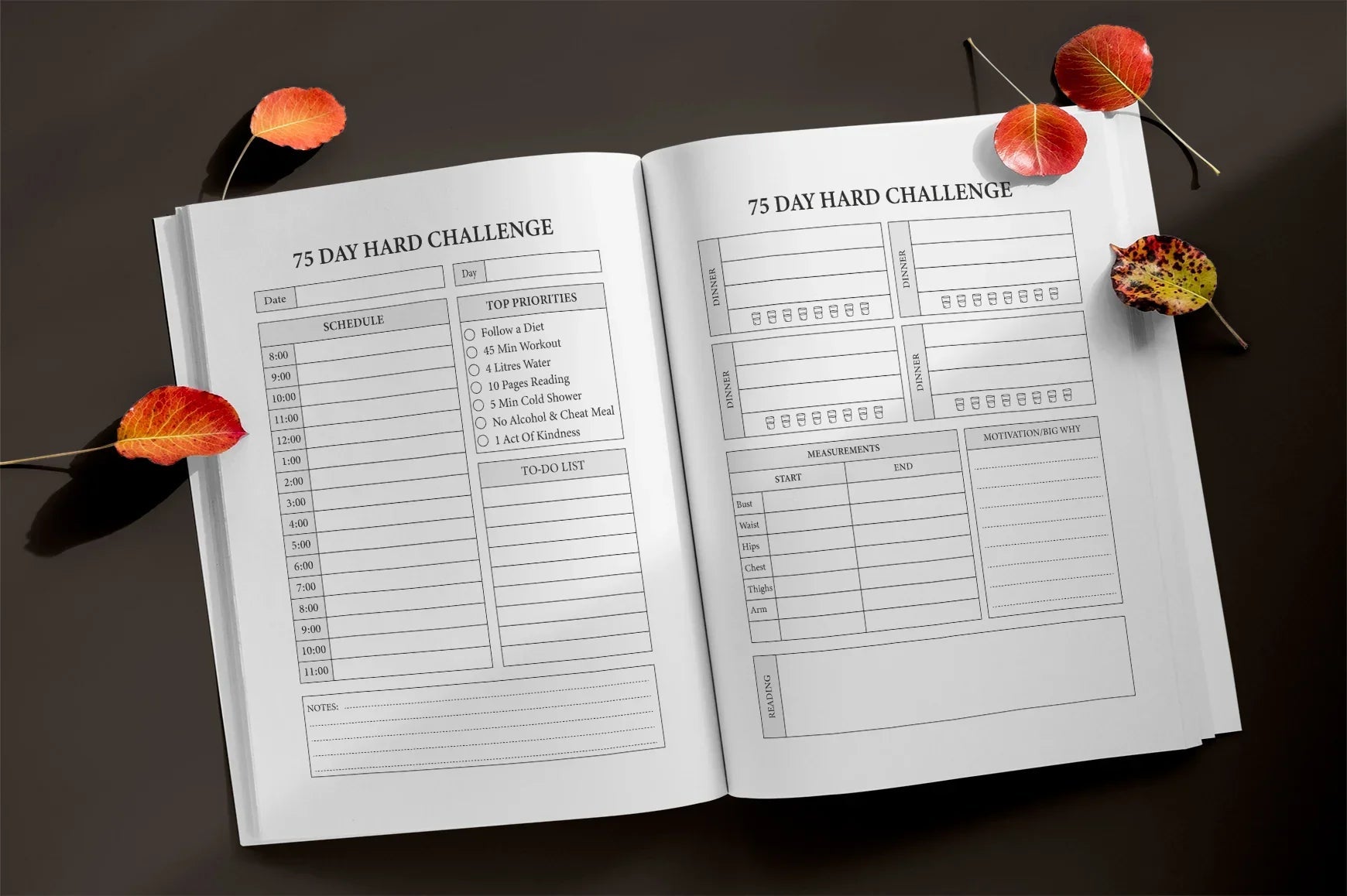 Day Hard Challenge Planner - Printable Planner Bundle - CraftNest - Digital Crafting and Art