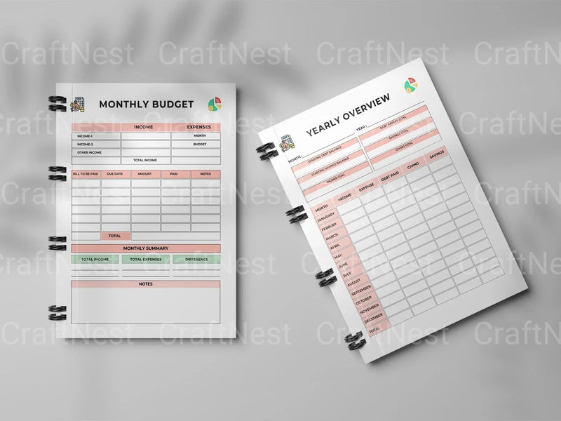 Financial Budget Planner Template - CraftNest - Digital Crafting and Art