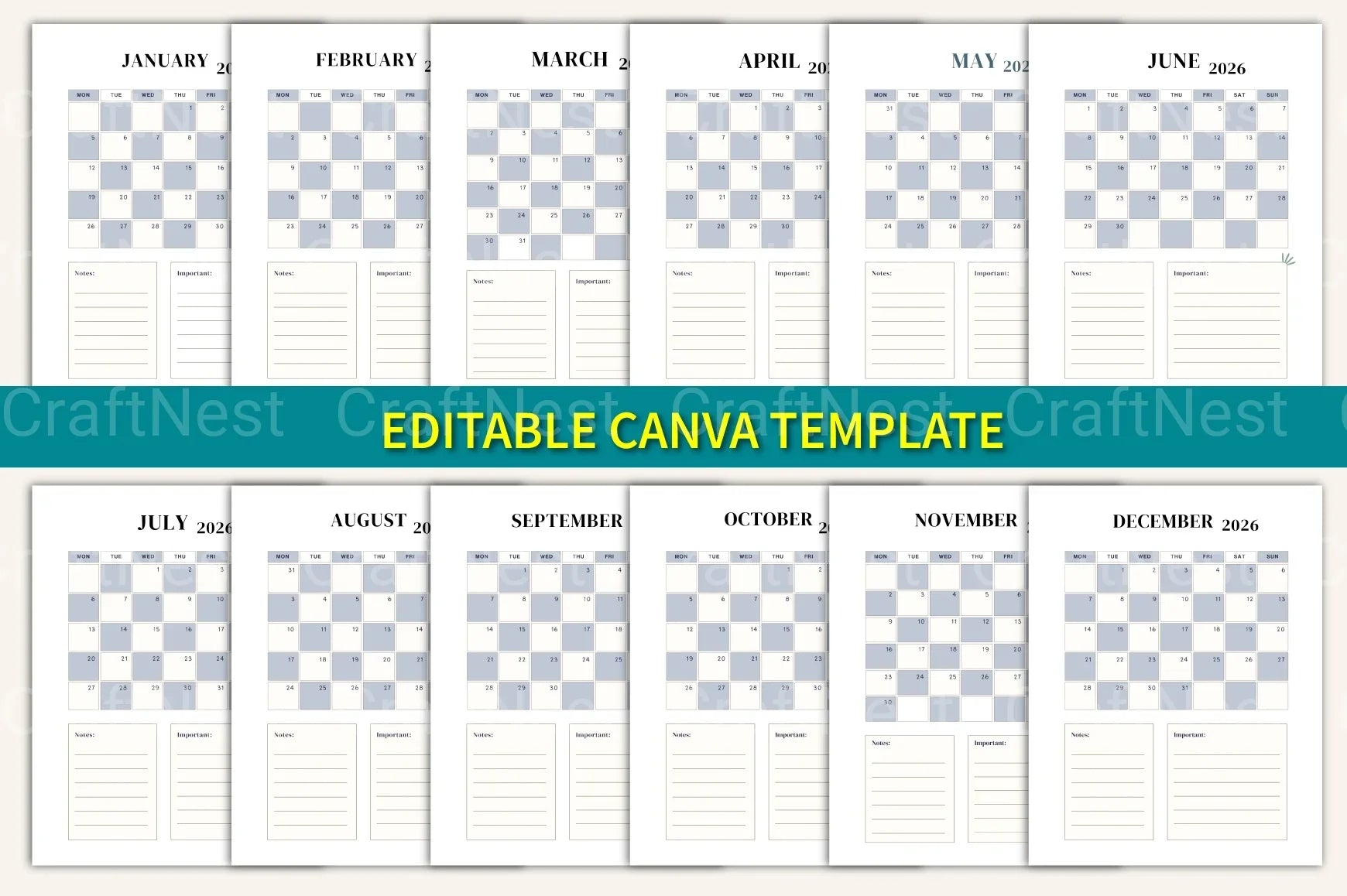 Efficient Daily Planner for Optimal Organization - CraftNest - Digital Crafting and Art