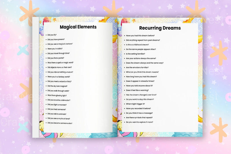 Dream Prompts Book for Creative Inspiration - CraftNest - Digital Crafting and Art