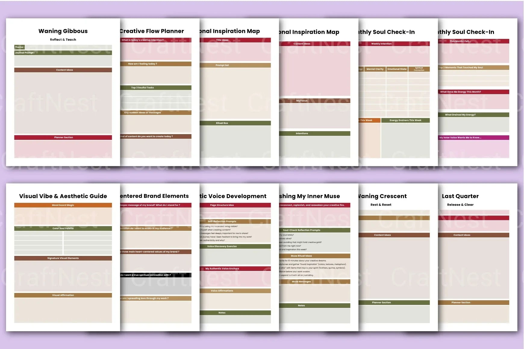 Soulful Content Creator Planner - CraftNest - Digital Crafting and Art