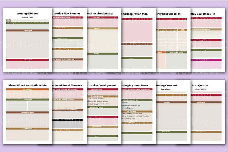 Soulful Content Creator Planner - CraftNest - Digital Crafting and Art