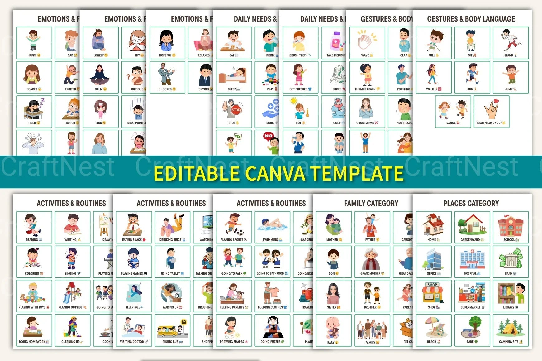 Non-Verbal Communication Visual Cards - CraftNest - Digital Crafting and Art