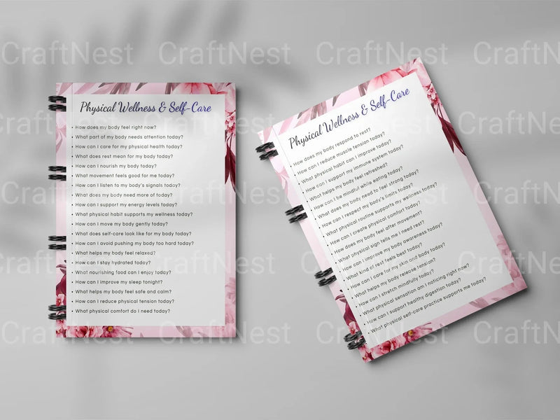 Daily Wellness Prompts Book for Mindful Living - CraftNest - Digital Crafting and Art